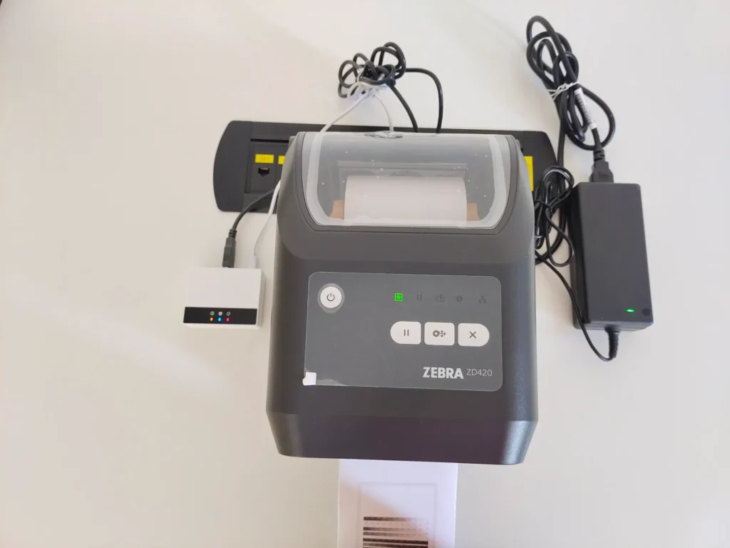 zebra label printer with bluetooth print server