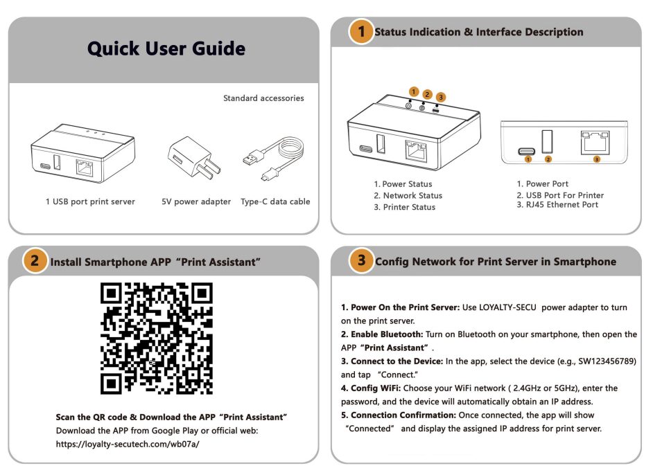 Quick User Guide for WB07 Cloud Print Server