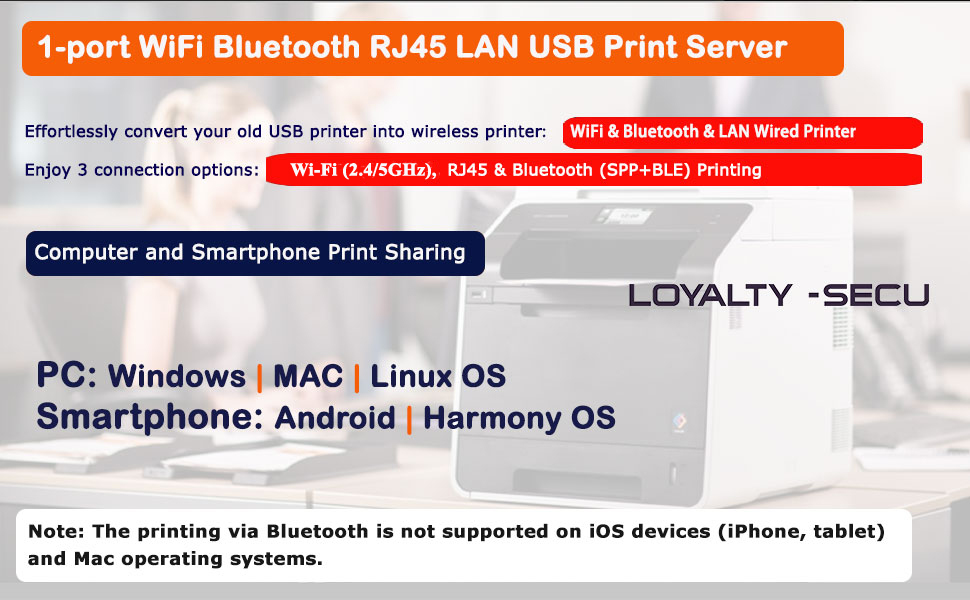 Bluetooth print server
