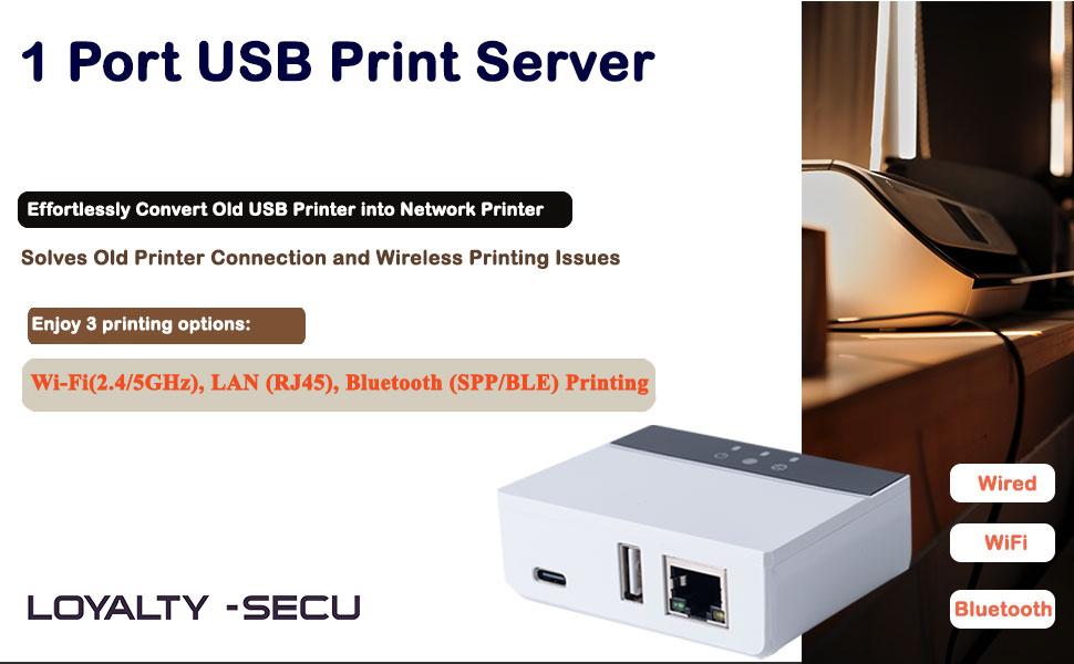 WiFi print server