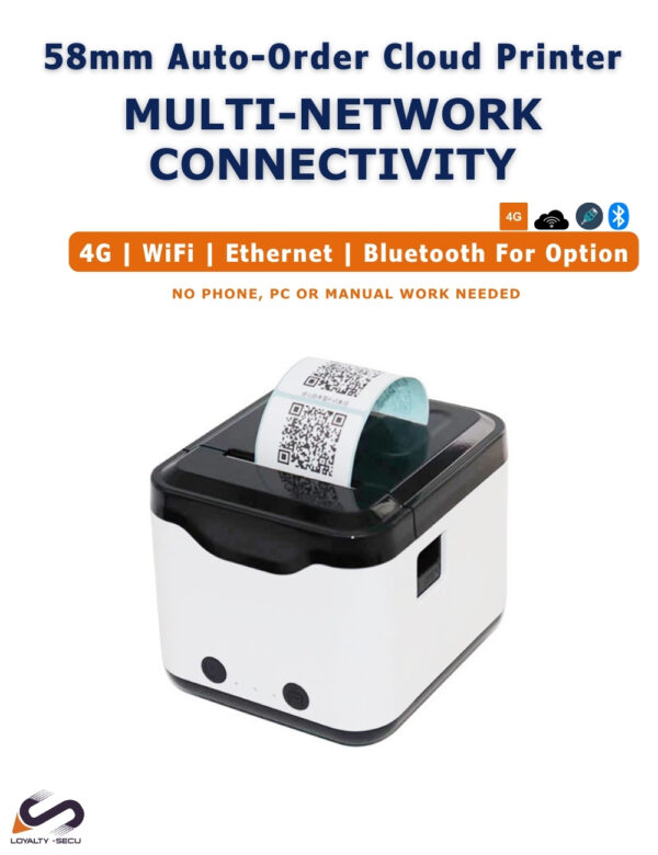 58mm Auto-Order Cloud Printer MULTI-NETWORK CONNECTIVITY