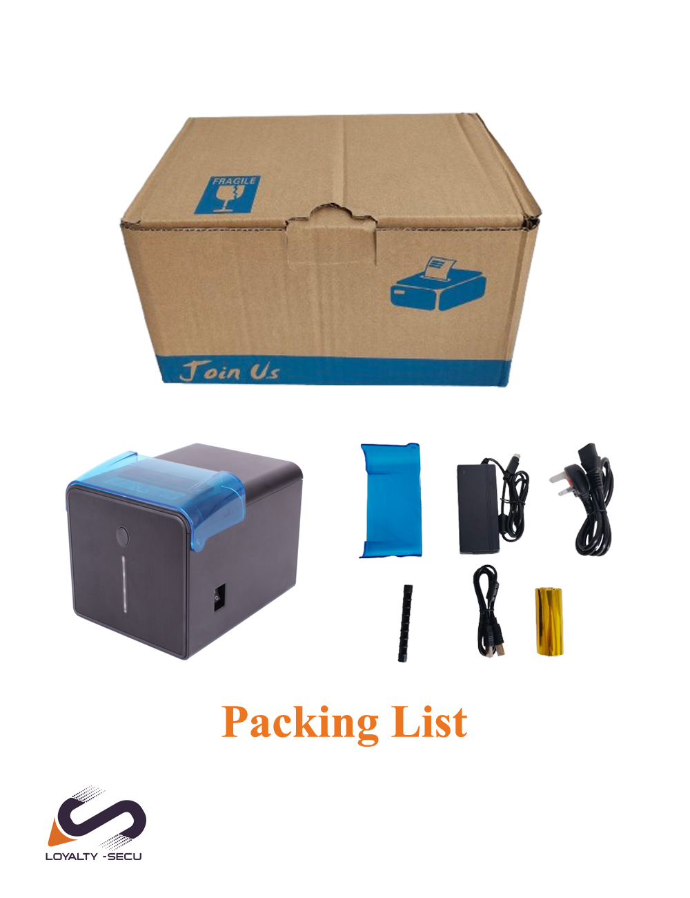 Waterproof Kitchen Thermal POS Printer IP54 Rated, 3-Inch Receipt & Label Printing with Auto Cutter & Jam Alerts for Harsh Environments LOYALTY-SECU