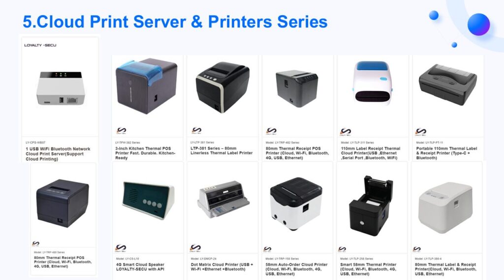 cloud print server and thermal printer for remote printing